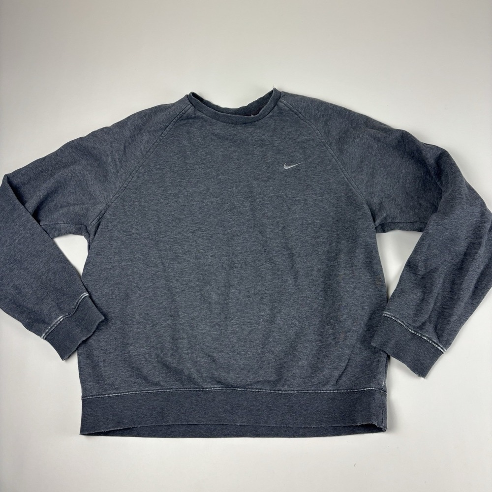 Vintage Nike Sweatshirt Small Gray Pullover Crewneck Distressed No Tag‎ Y2K